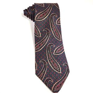 Lanvin Paris Tie Paisley Necktie Men's 100% Silk Tie Made in Canada
